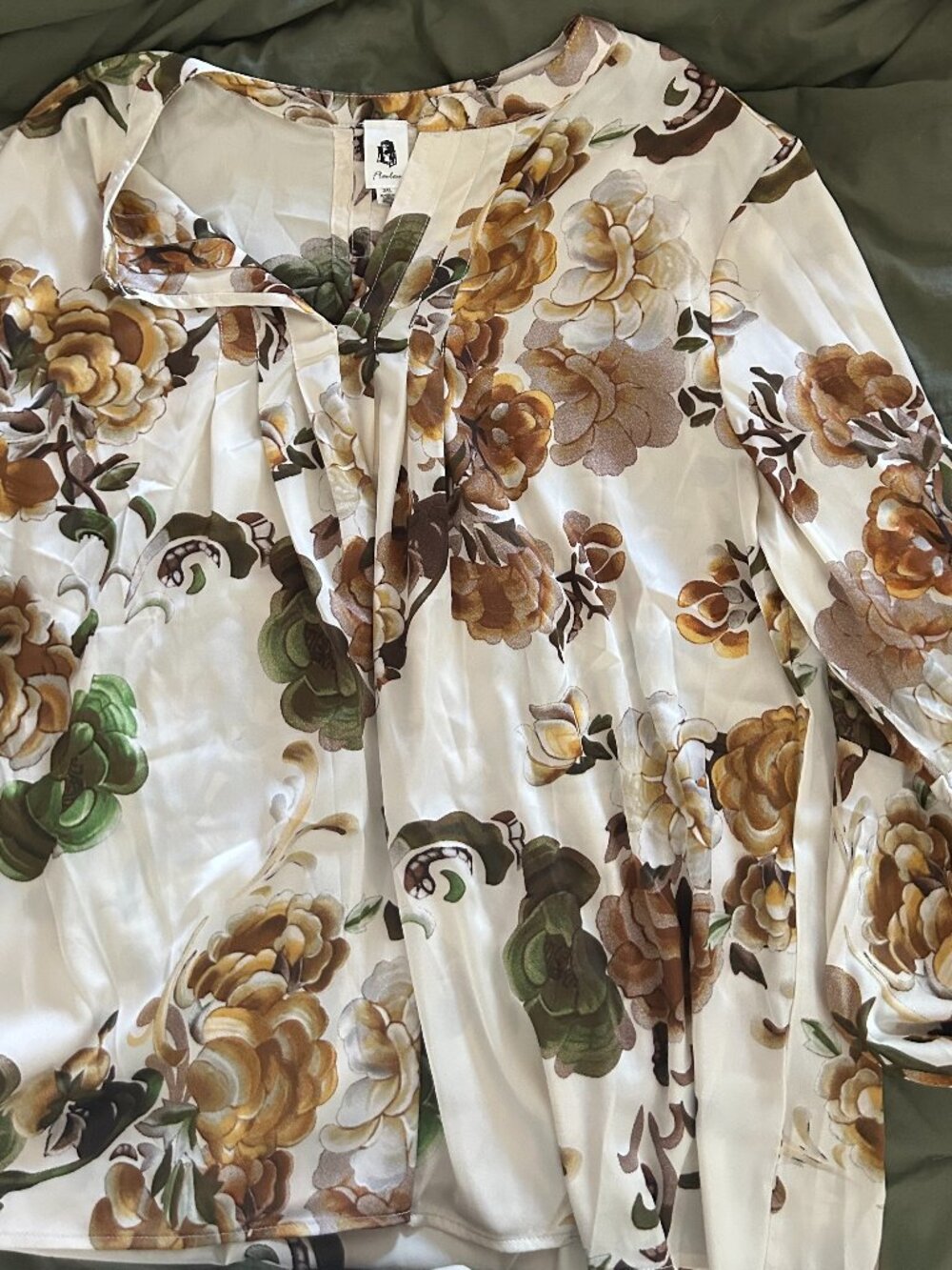 Satin flowered top